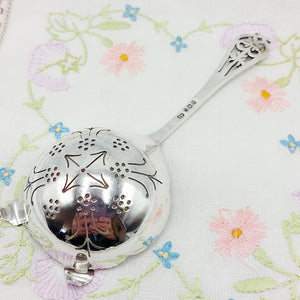 Elegant Pierced Silver Tea Strainer