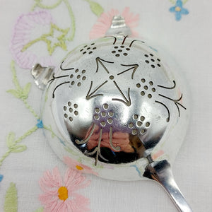 Elegant Pierced Silver Tea Strainer