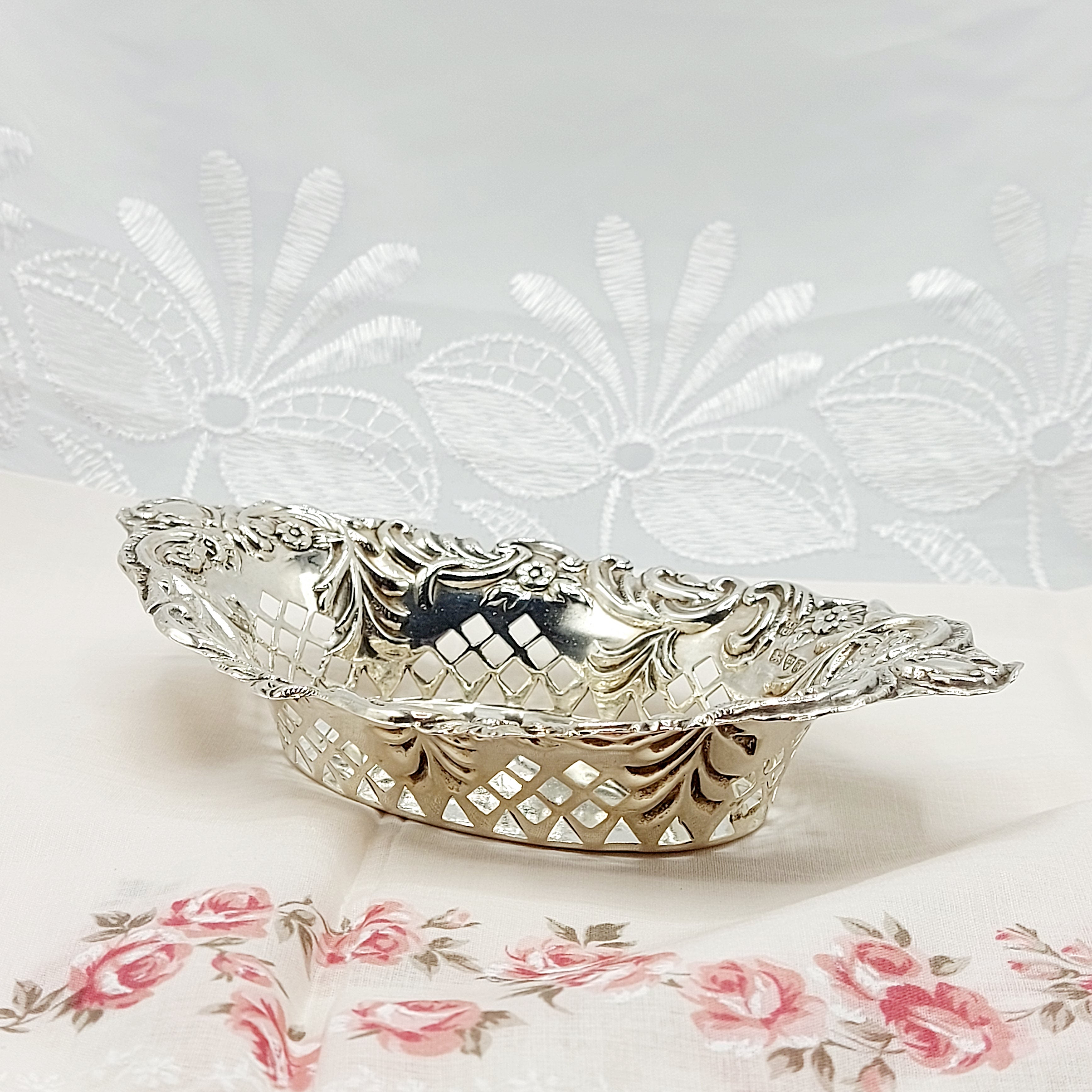 Outstanding Victorian Silver Bon Bon Dish ~ Chester 1901